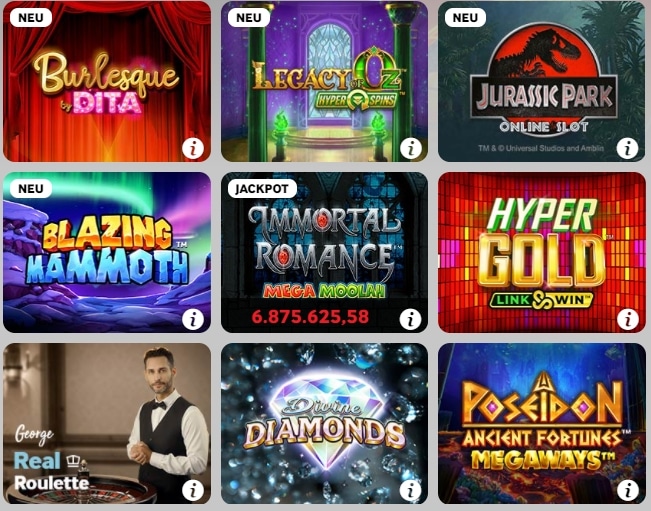 Betway Casino Übersicht Slots